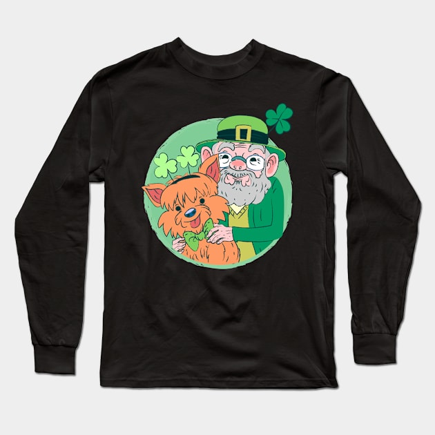 Happy St Patrick Day Long Sleeve T-Shirt by Purwoceng